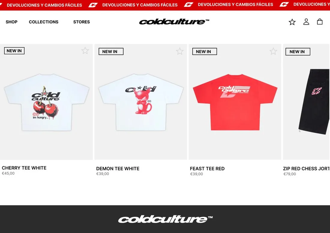 Coldculture rediseñada, tienda