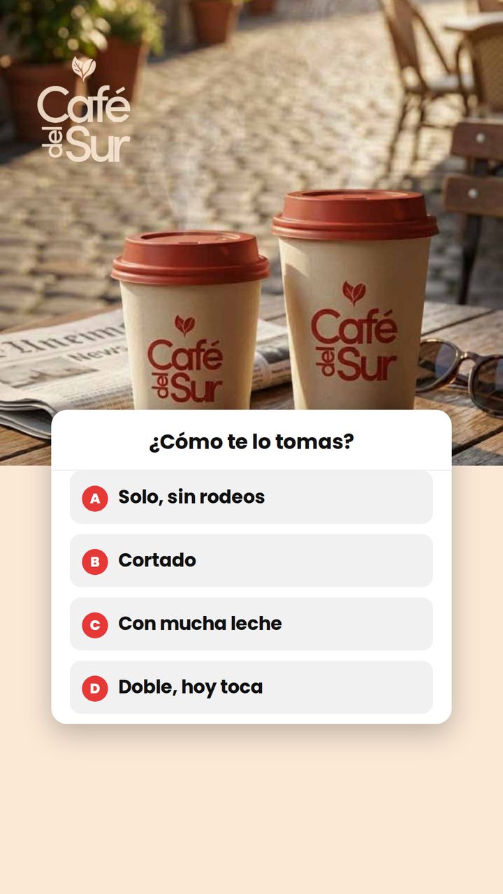 Café del Sur, story: Quiz