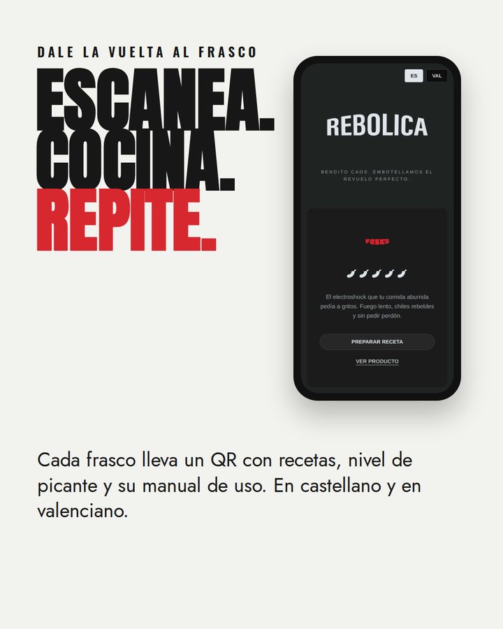 Rebolica, post: QR del frasco